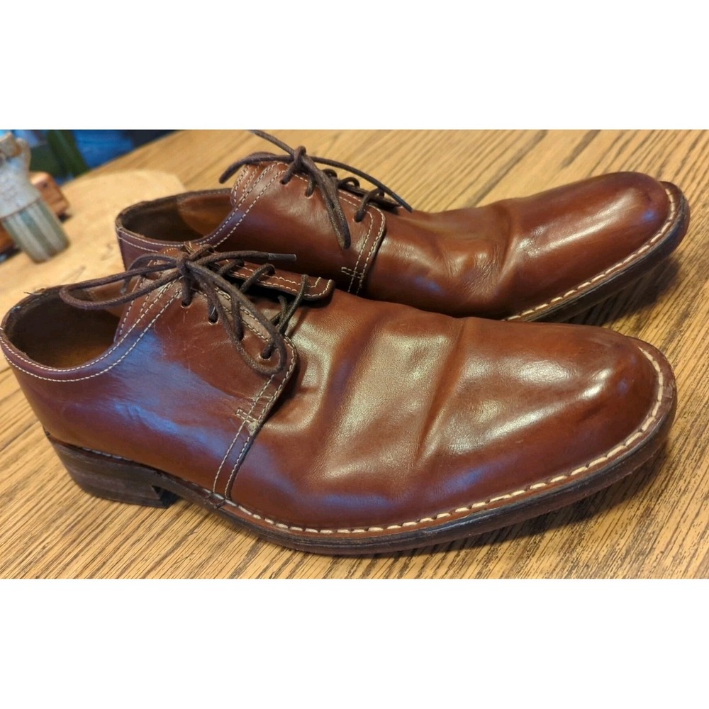 Men's 9.5 M Cole Haan Brown Chestnut Leather‎ Comfort Dress Shoes